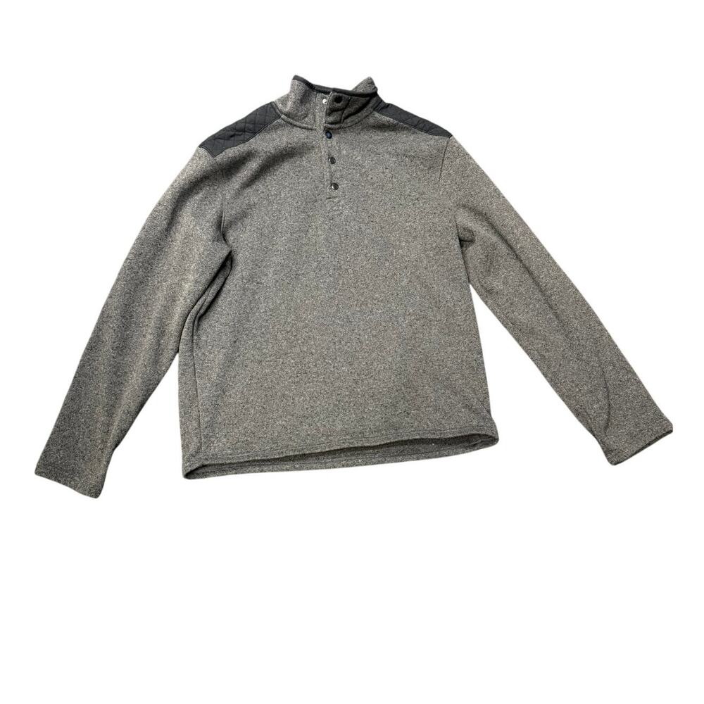 Goodfellow & Co Men's Gray Mock Neck Button Fleece Pullover Sweater Size Large